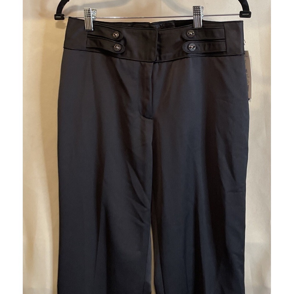 Etcetera Womens 6 Dress Pants Black Rebel Wool Blend Button Waistband Career NEW - Picture 2 of 11